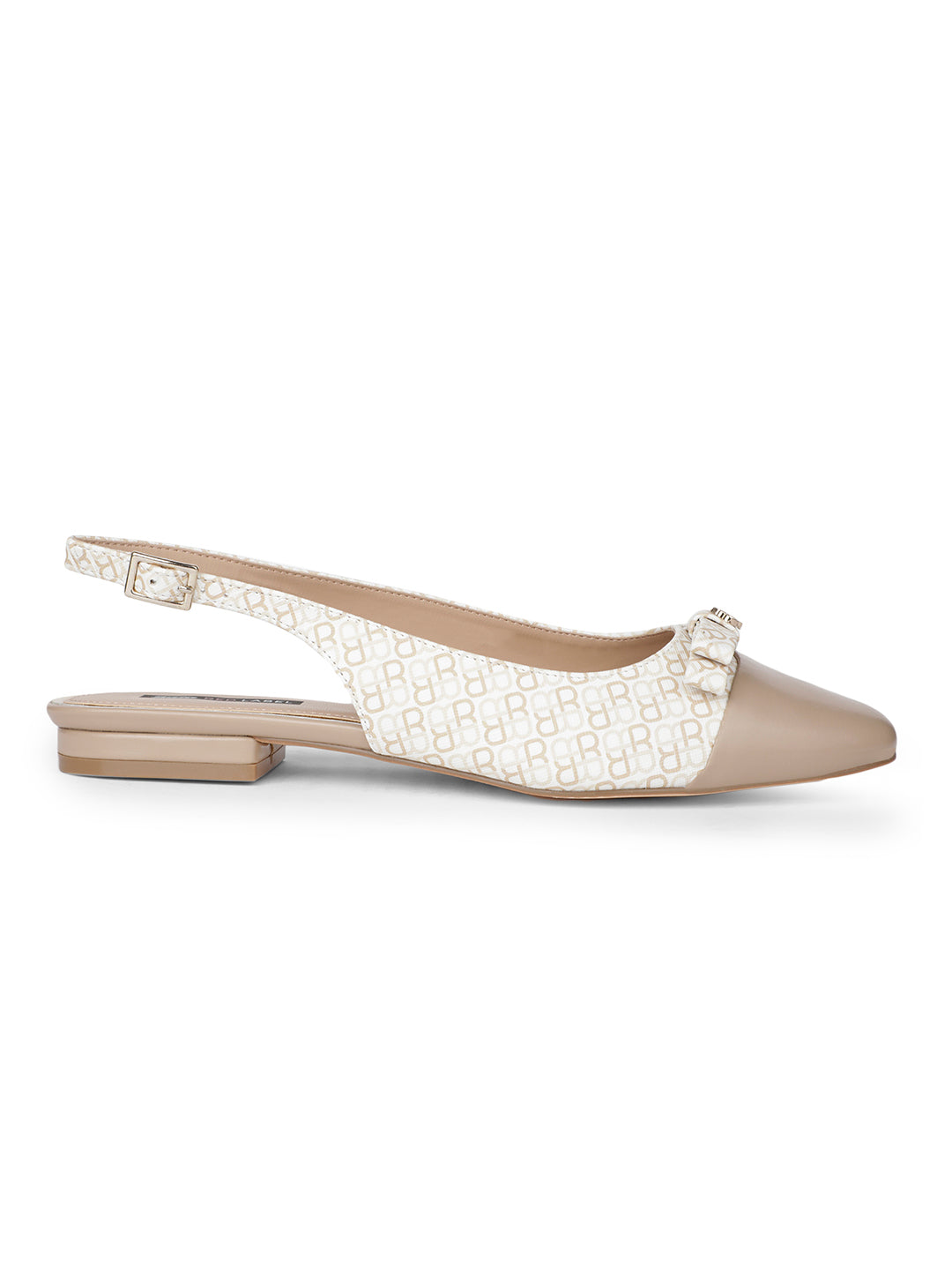 Bata Women Beige Pointed-Toe Slingback Flat Sandal - Beige - View 2
