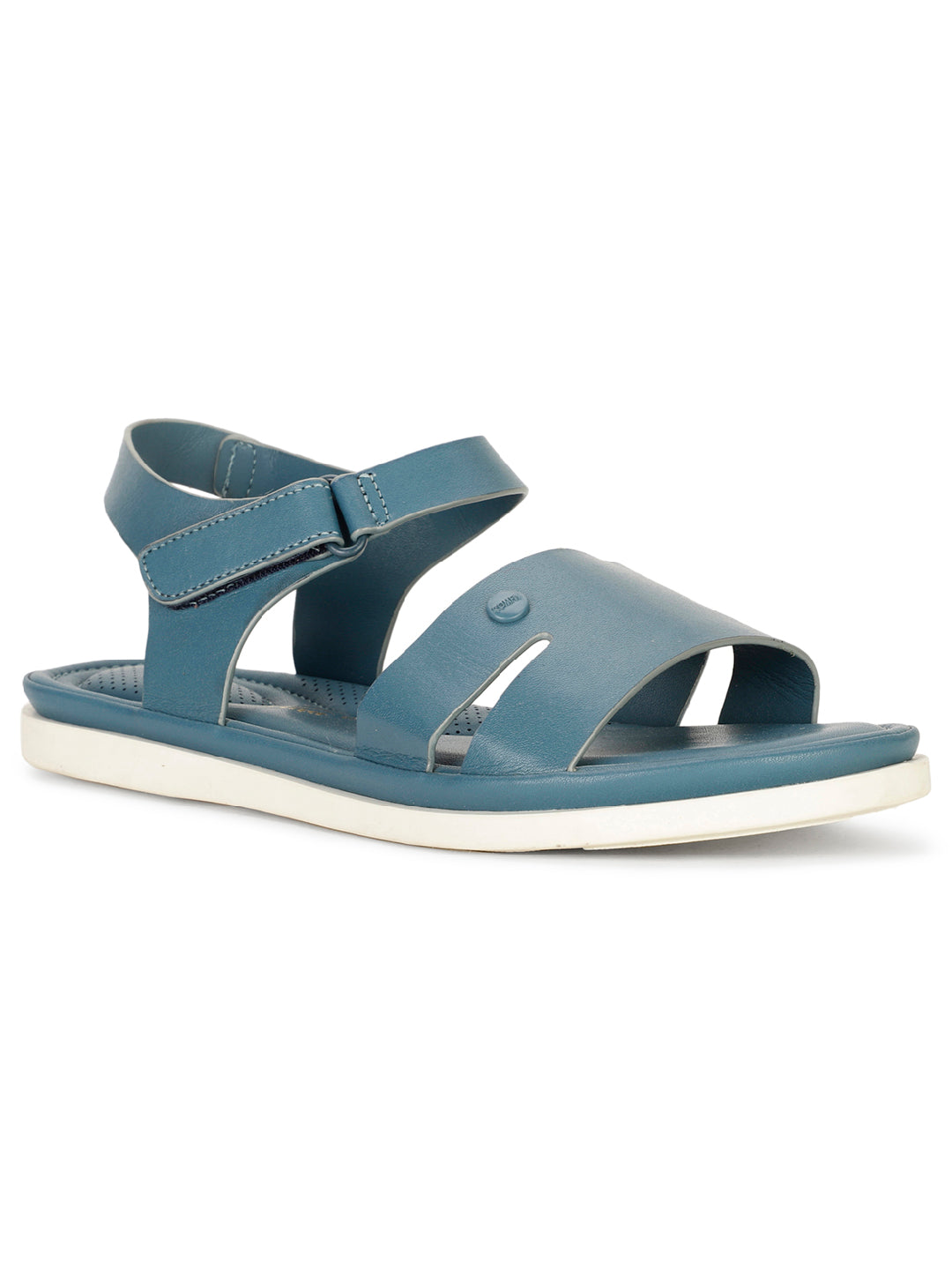Bata Comfit Women Turquoise Blue Velcro Strap Flat Sandal - Turquoise Blue - View 1