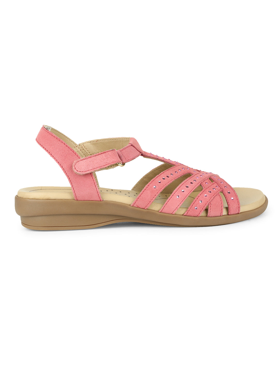 Hush Puppies Women Pink Hook and Loop Wedge Heel Sandal - Pink - View 2