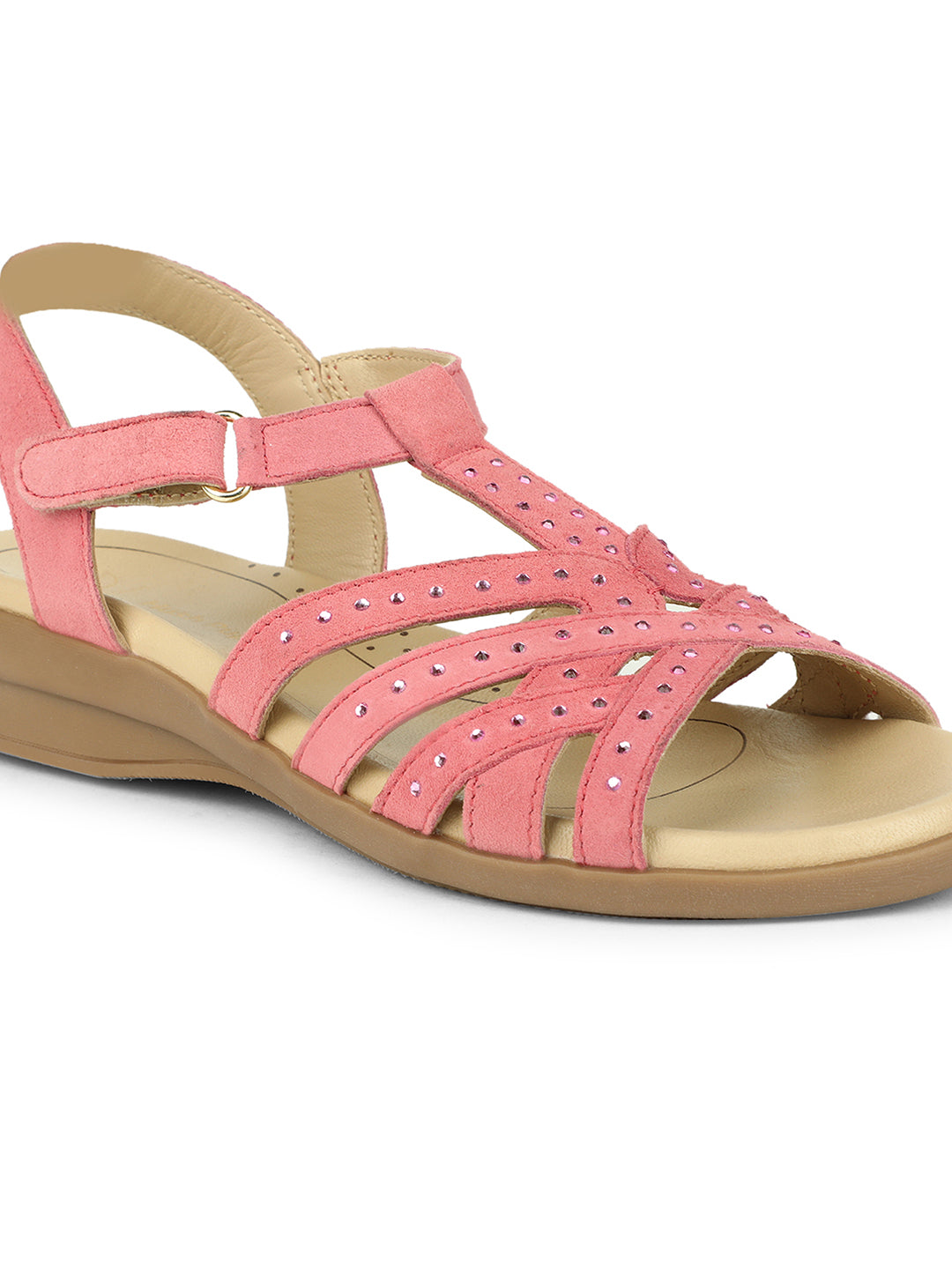 Hush Puppies Women Pink Hook and Loop Wedge Heel Sandal - Pink - View 5