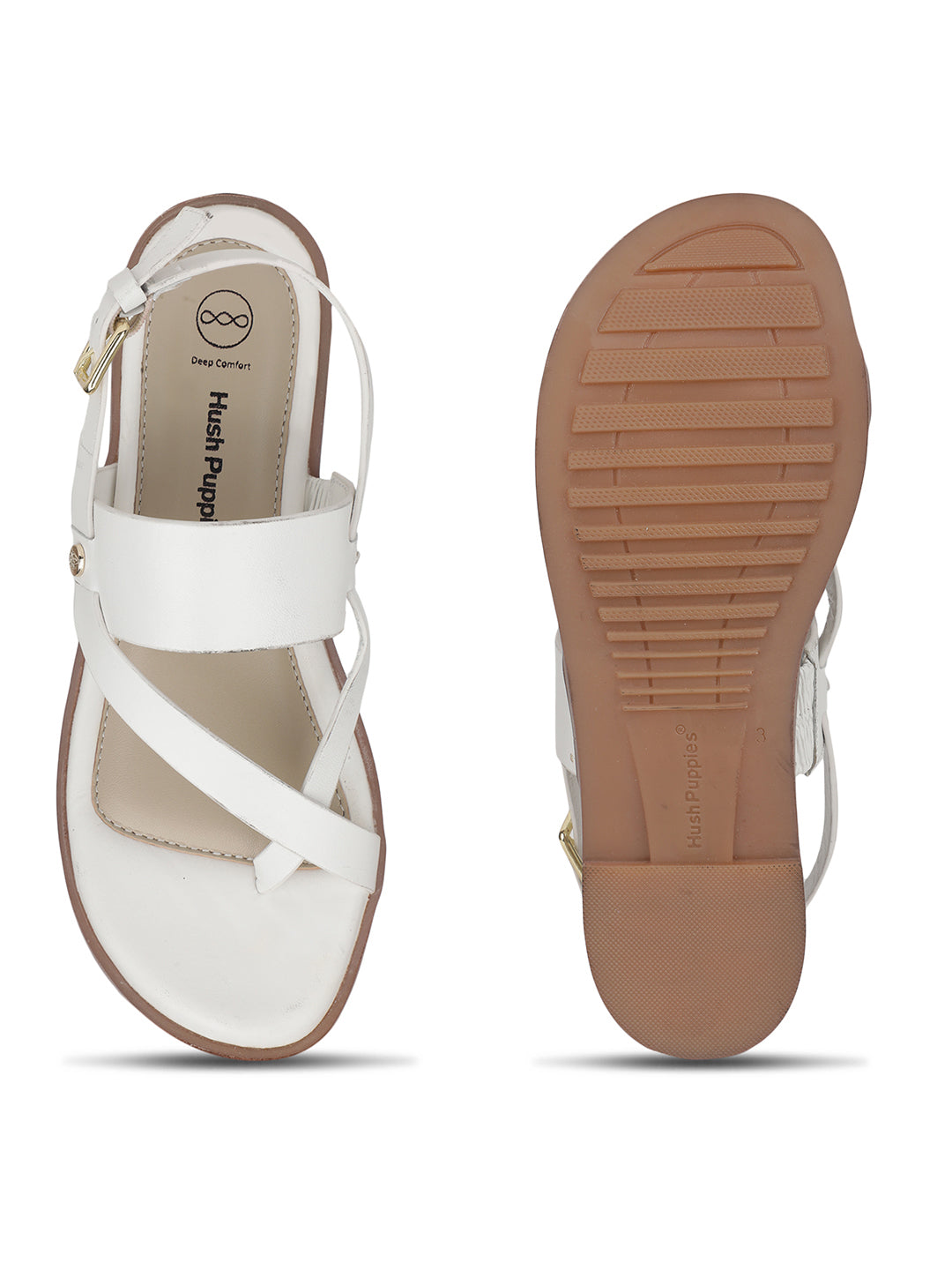 Hush Puppies Women Off White BackStrap Flat Sandal - Off White - View 4