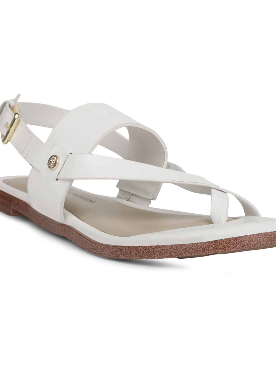 Hush Puppies Women Off White BackStrap Flat Sandal - Off White - View 5