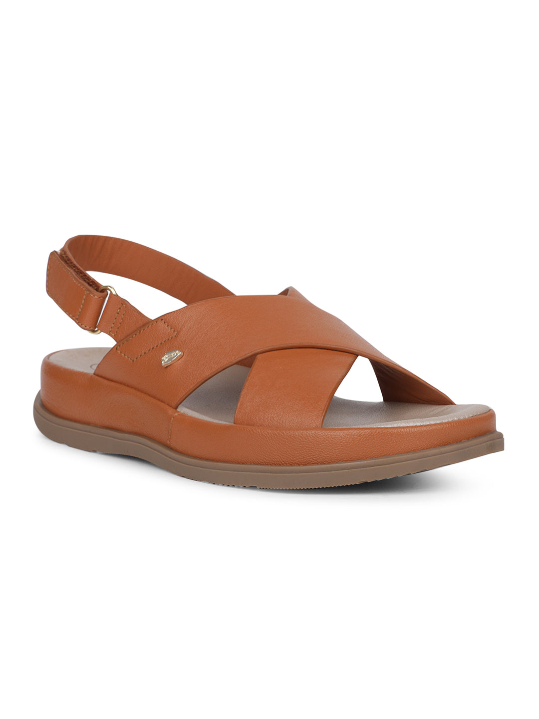 Hush Puppies Women Brown BackStrap Wedge Heel Sandal - Brown - View 1