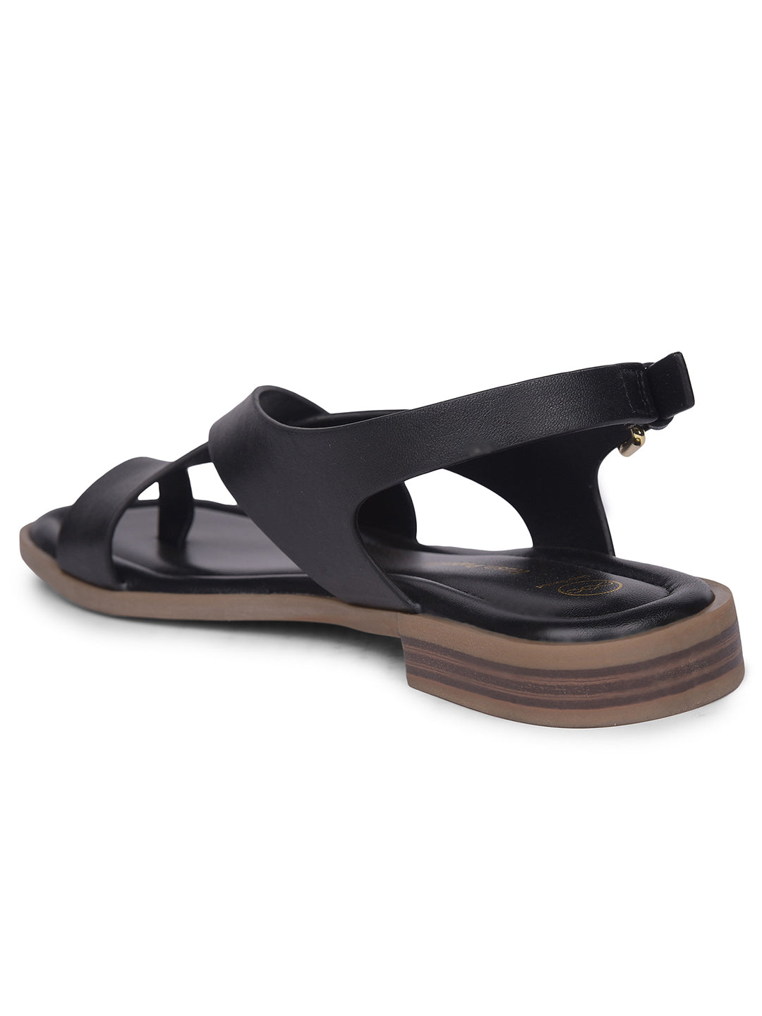 Hush Puppies Women Black Toe-Ring Wedge Heel Sandal - Black - View 3
