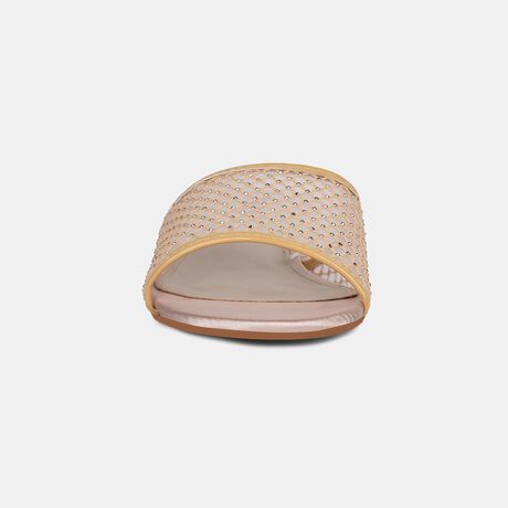 Bata Women Off White Block Heel Mule Sandal