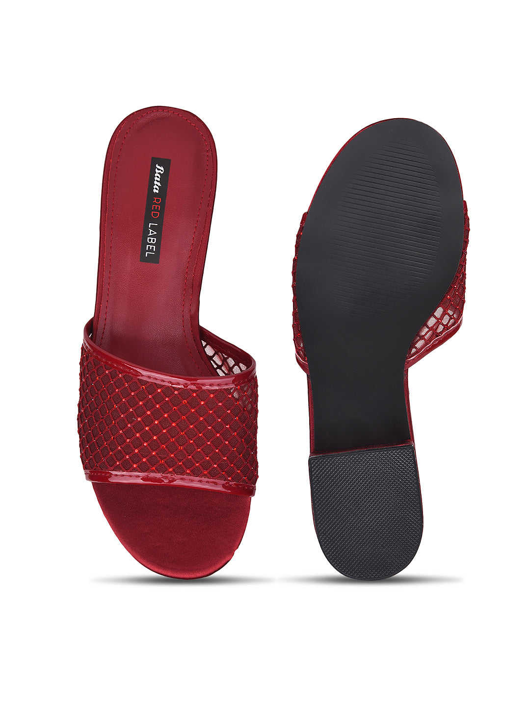 Bata Women Maroon Block Heel Mule Sandal - Maroon - View 4