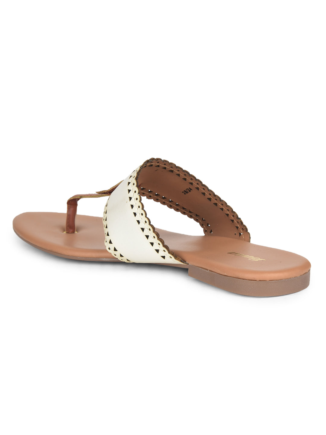 Bata Women's White T-Strap Flat Sandals - White