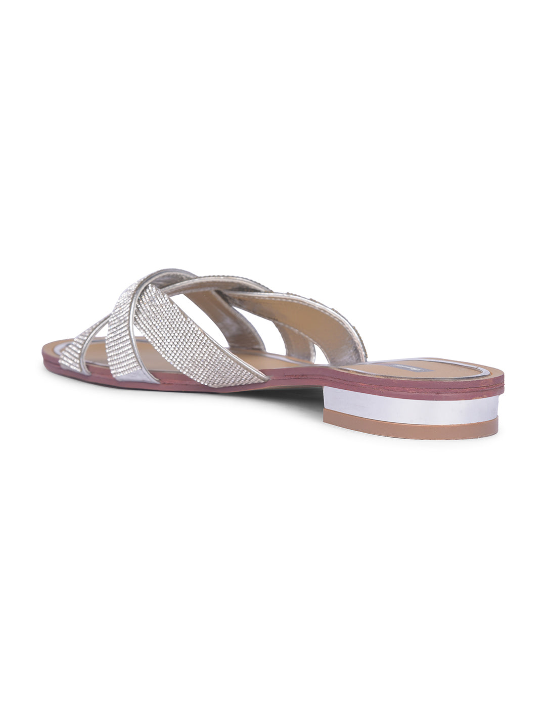 Bata Women Silver Casual Mule Flats - Silver - View 3