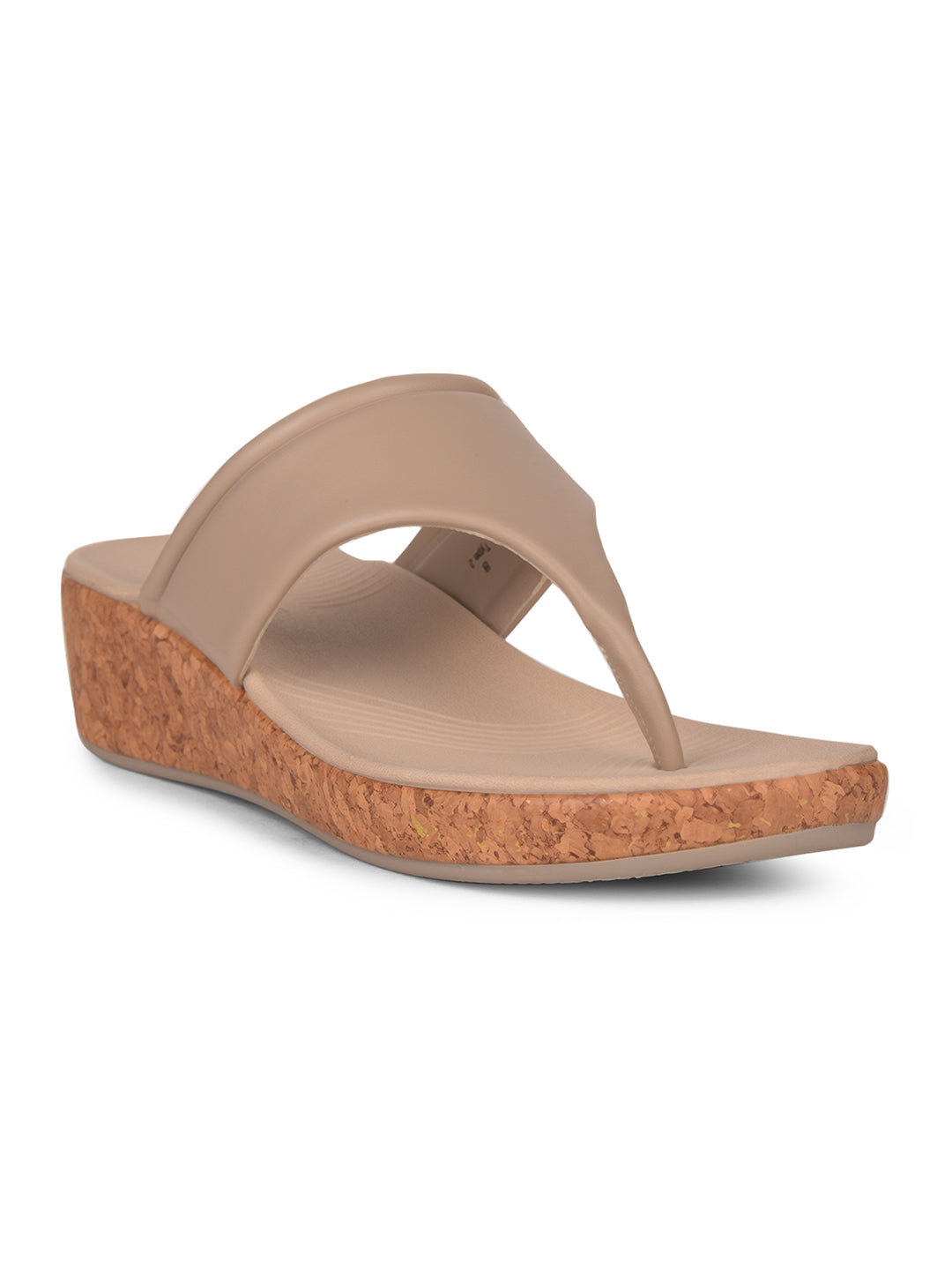 Bata Comfit Women Silver Wedge Heel Thong Sandal - Silver - View 1
