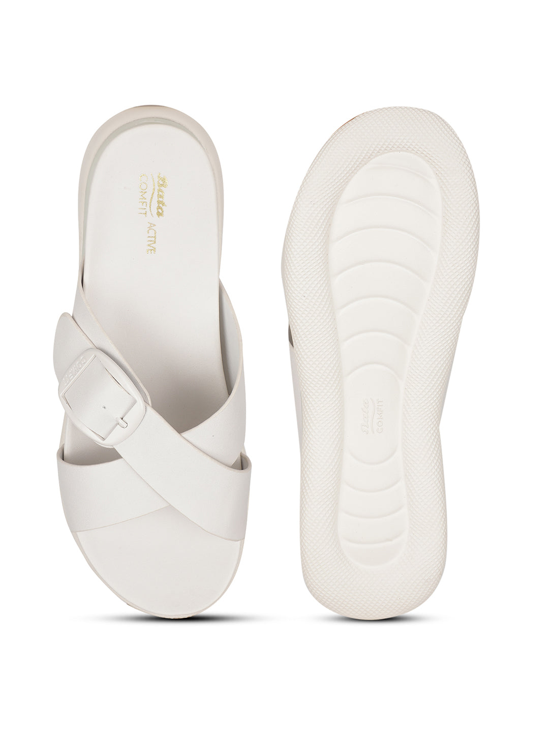 Bata Comfit Women White Casual Mule Sandal - White - View 4