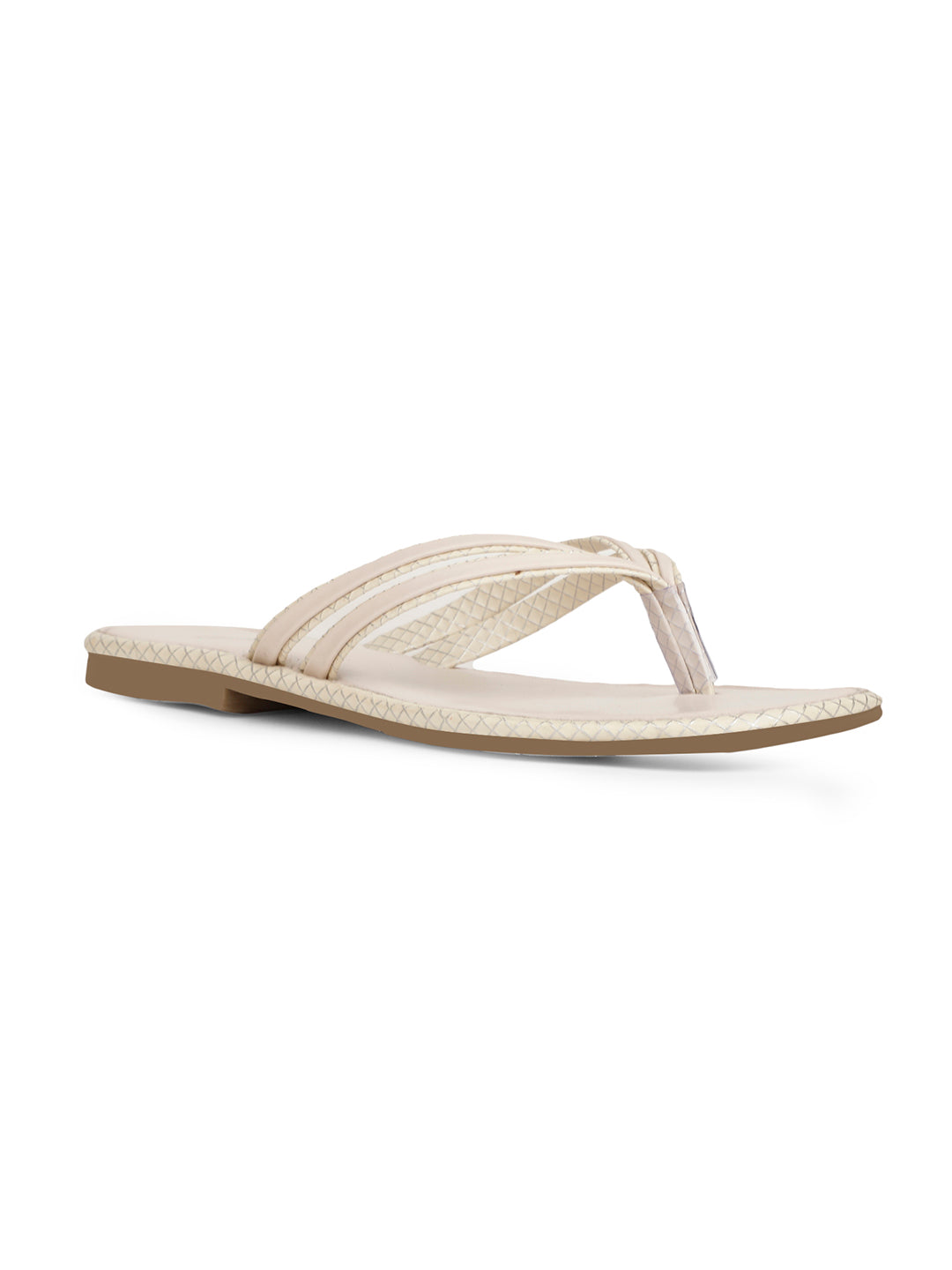 Bata Women Off White Casual Thong Flats - Off White - View 1