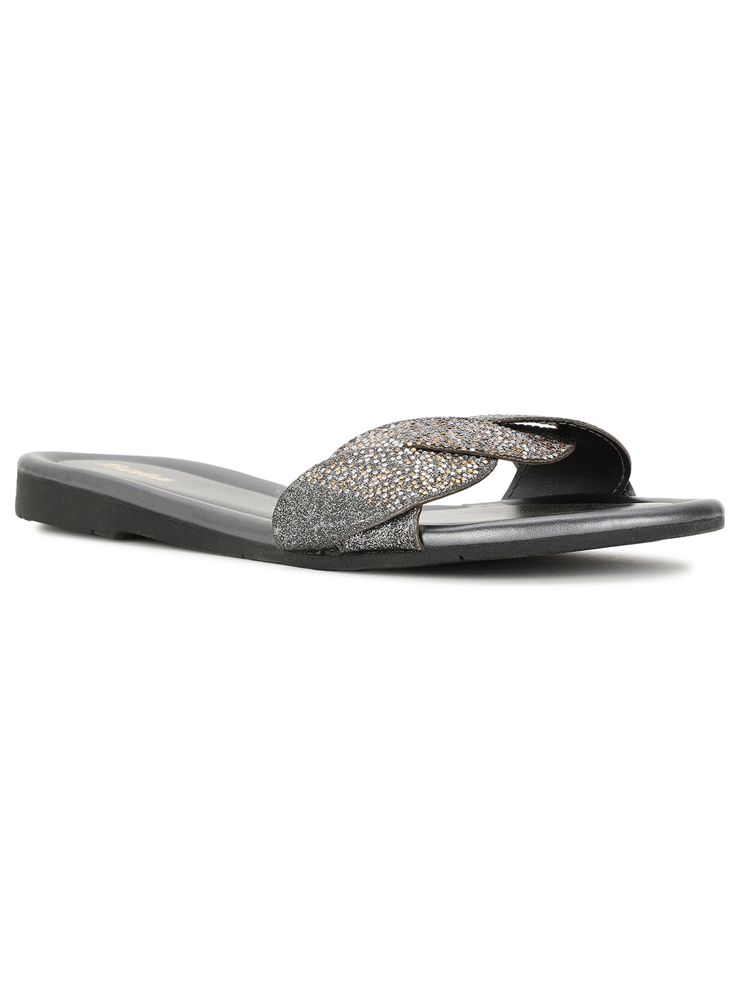 Bata Women's Gunmetal Casual Mule Flats - Gunmetal