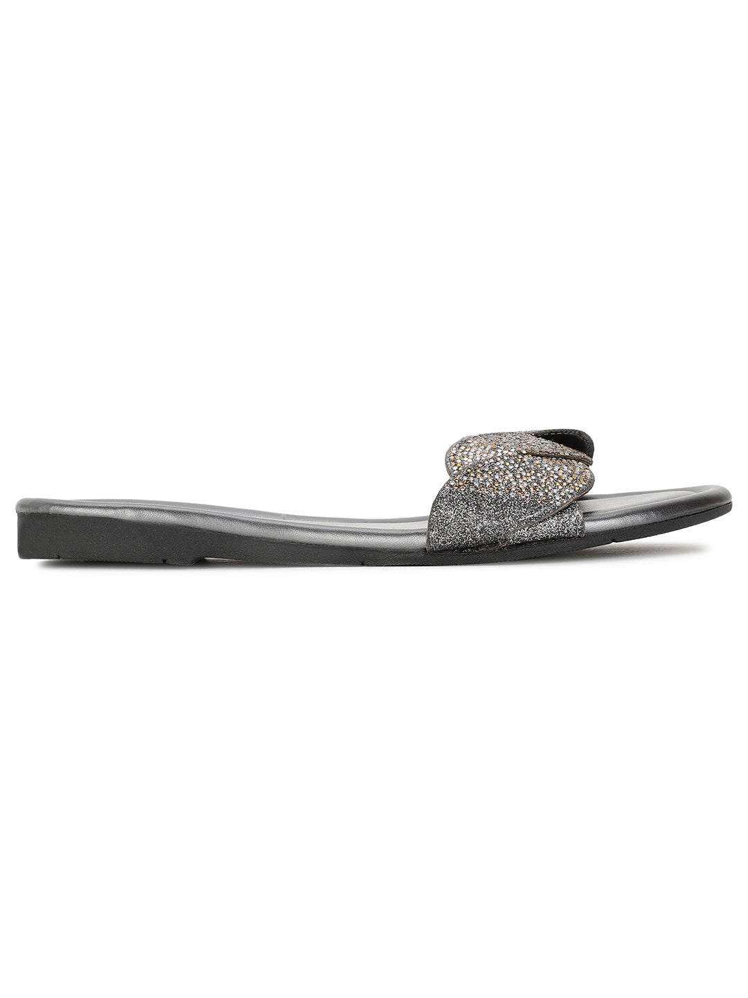 Bata Women's Gunmetal Casual Mule Flats - Gunmetal
