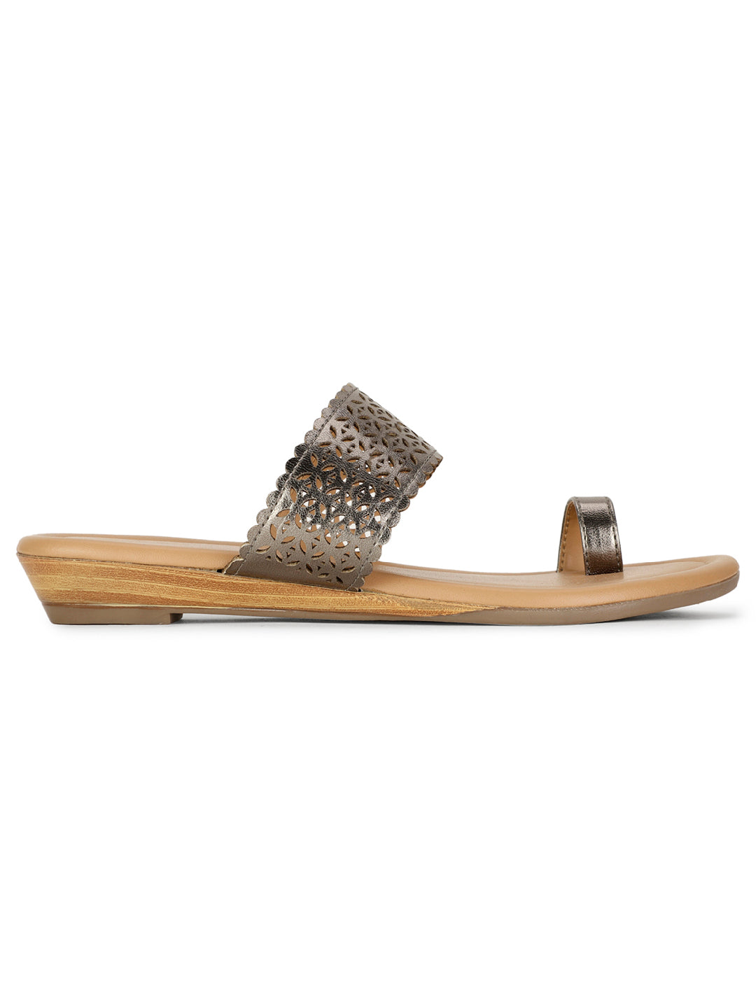 Bata Women Gunmetal Casual Toe Ring Flats - Gunmetal - View 2