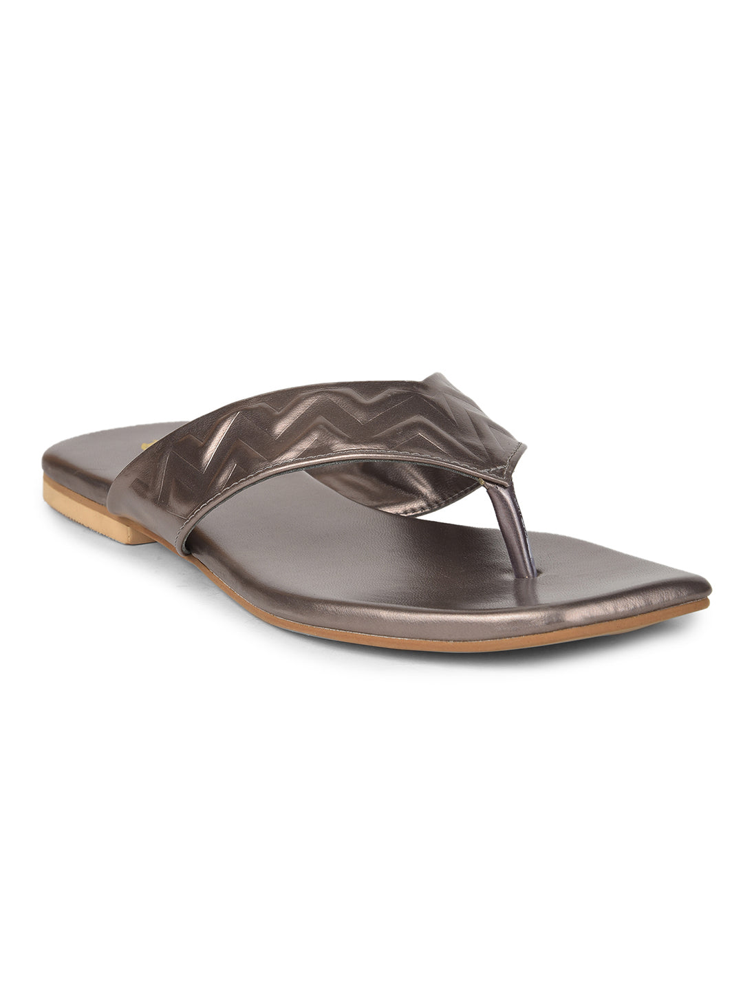 Bata Women Gunmetal Casual Thong Flats - Gunmetal - View 1