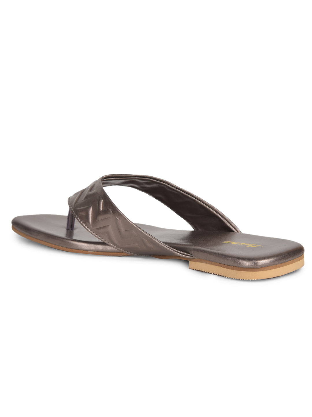 Bata Women Gunmetal Casual Thong Flats - Gunmetal - View 3