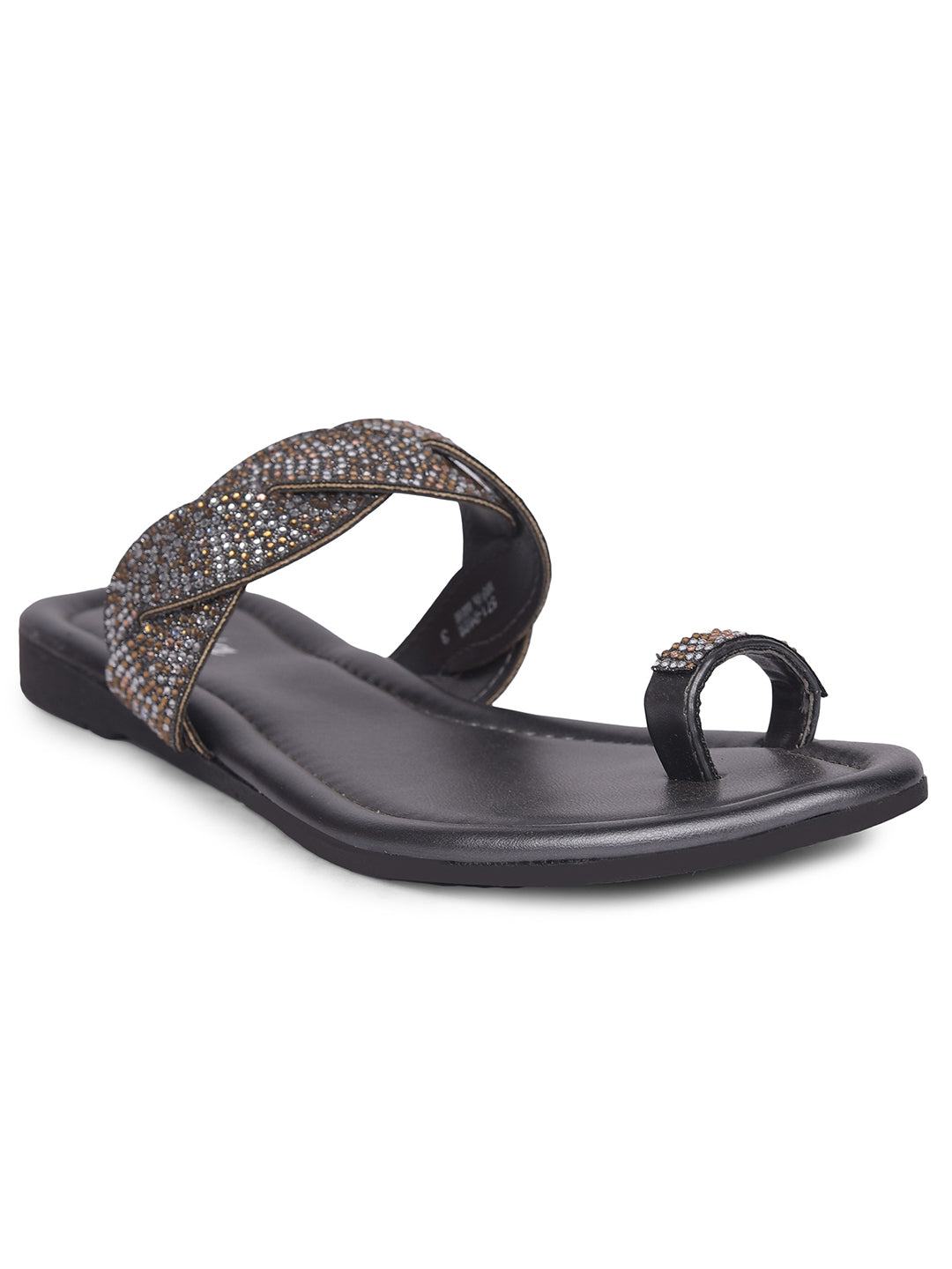 Bata Women Gunmetal Casual Toe Ring Flats - Gunmetal - View 1