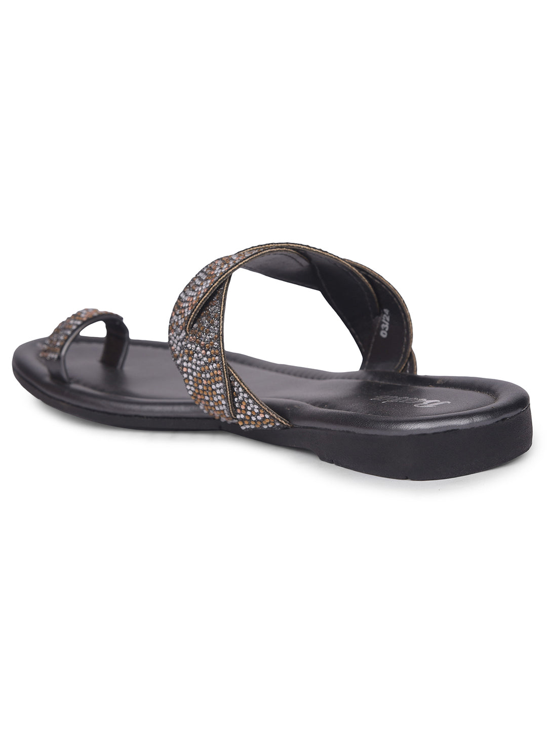 Bata Women Gunmetal Casual Toe Ring Flats - Gunmetal - View 3