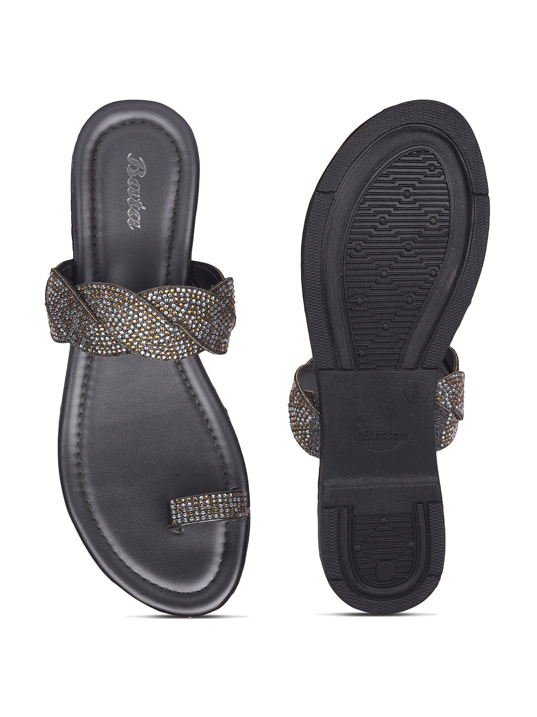 Bata Women Gunmetal Casual Toe Ring Flats - Gunmetal - View 4