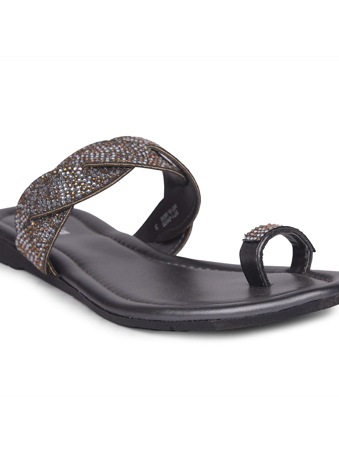 Bata Women Gunmetal Casual Toe Ring Flats - Gunmetal - View 5