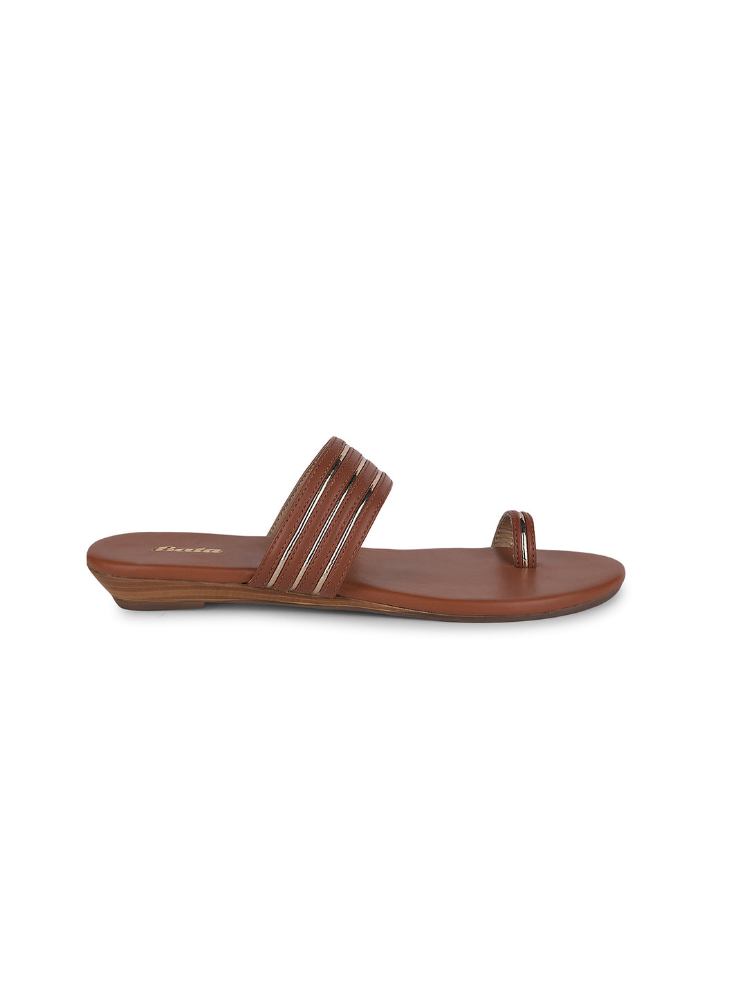 Bata Women Tan Casual Toe Ring Flats - Tan - View 2
