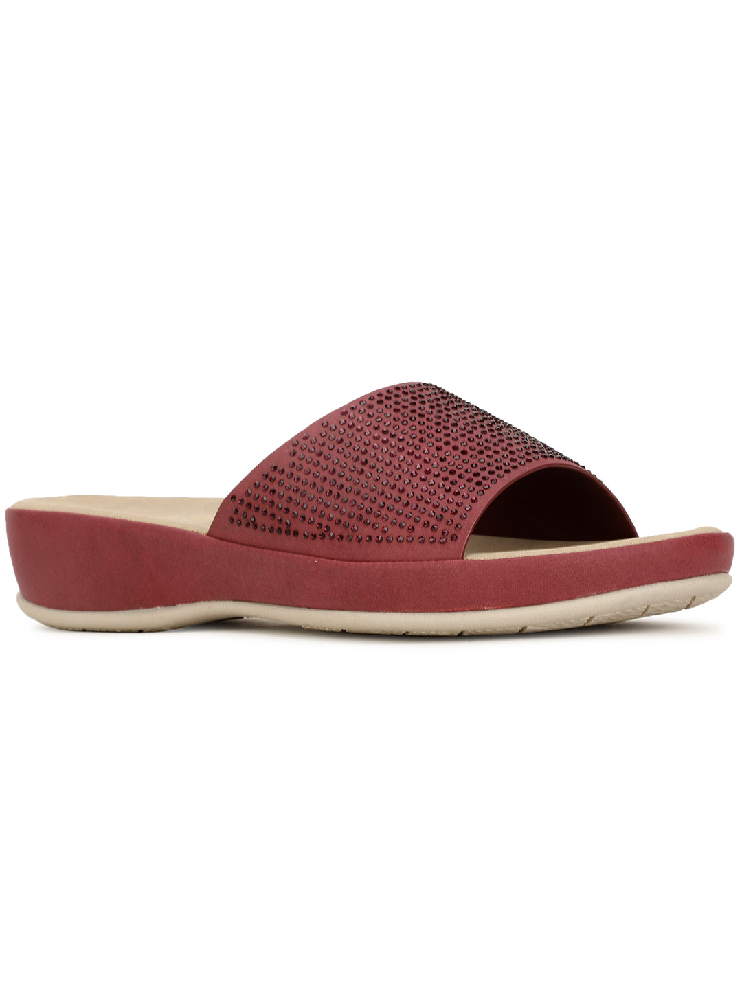 Bata Comfit Women Maroon Wedge Heel Mule Sandal - Maroon - View 1