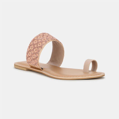 Marie Claire Women Pink Casual Toe Ring Flats