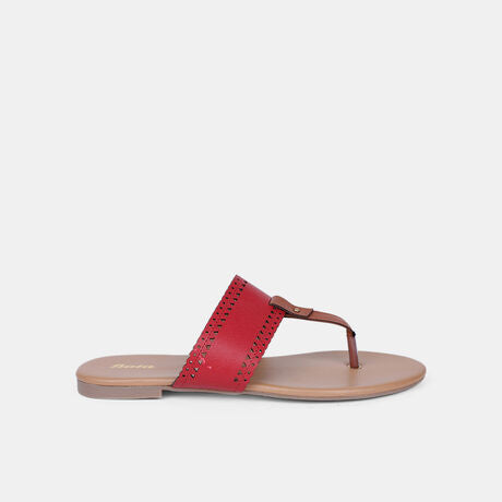 Bata Women Red Casual Thong Flats