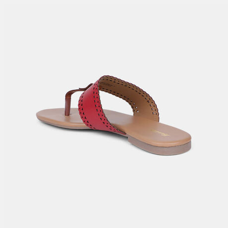 Bata Women Red Casual Thong Flats