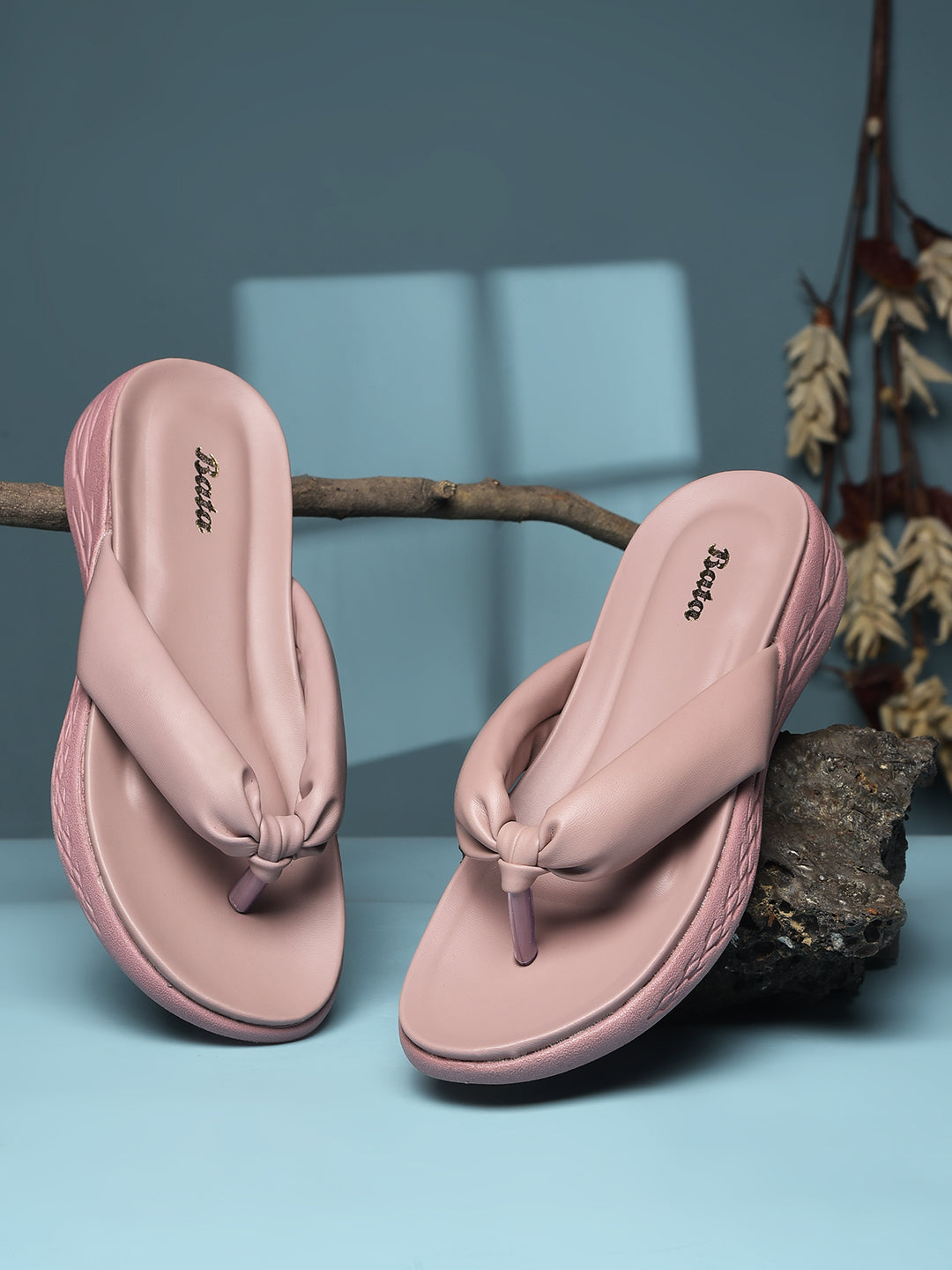 Bata Women Pink Wedge Heel Thong Sandal - Pink - View 6