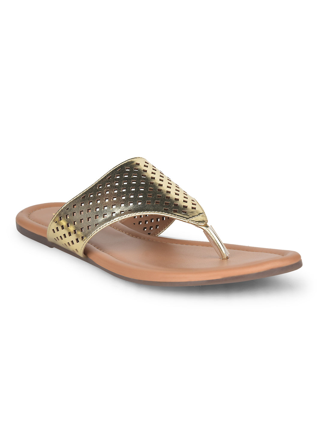 Bata Women's Rose Gold Casual Thong Flats - Rose Gold