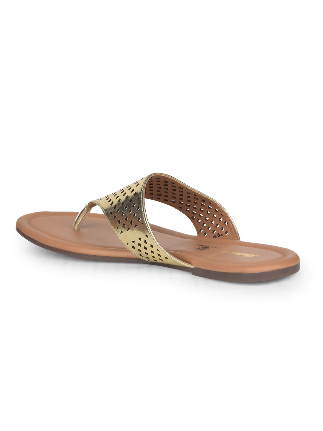 Bata Women's Rose Gold Casual Thong Flats - Rose Gold