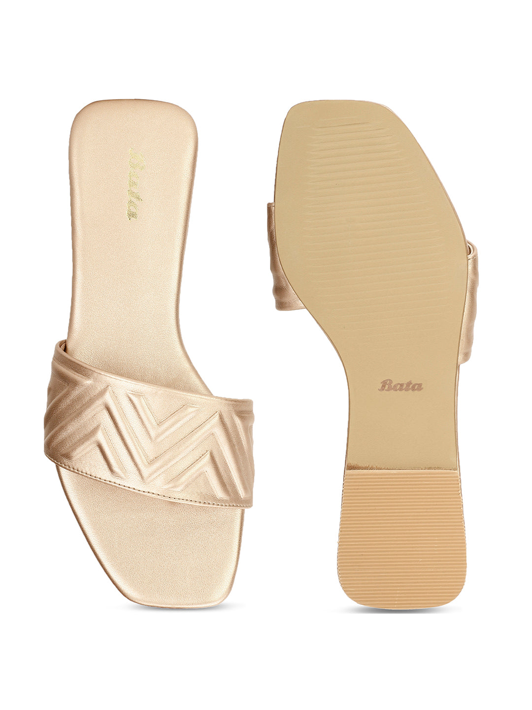 Bata Women Rose Gold Casual Mule Flats - Rose Gold - View 4