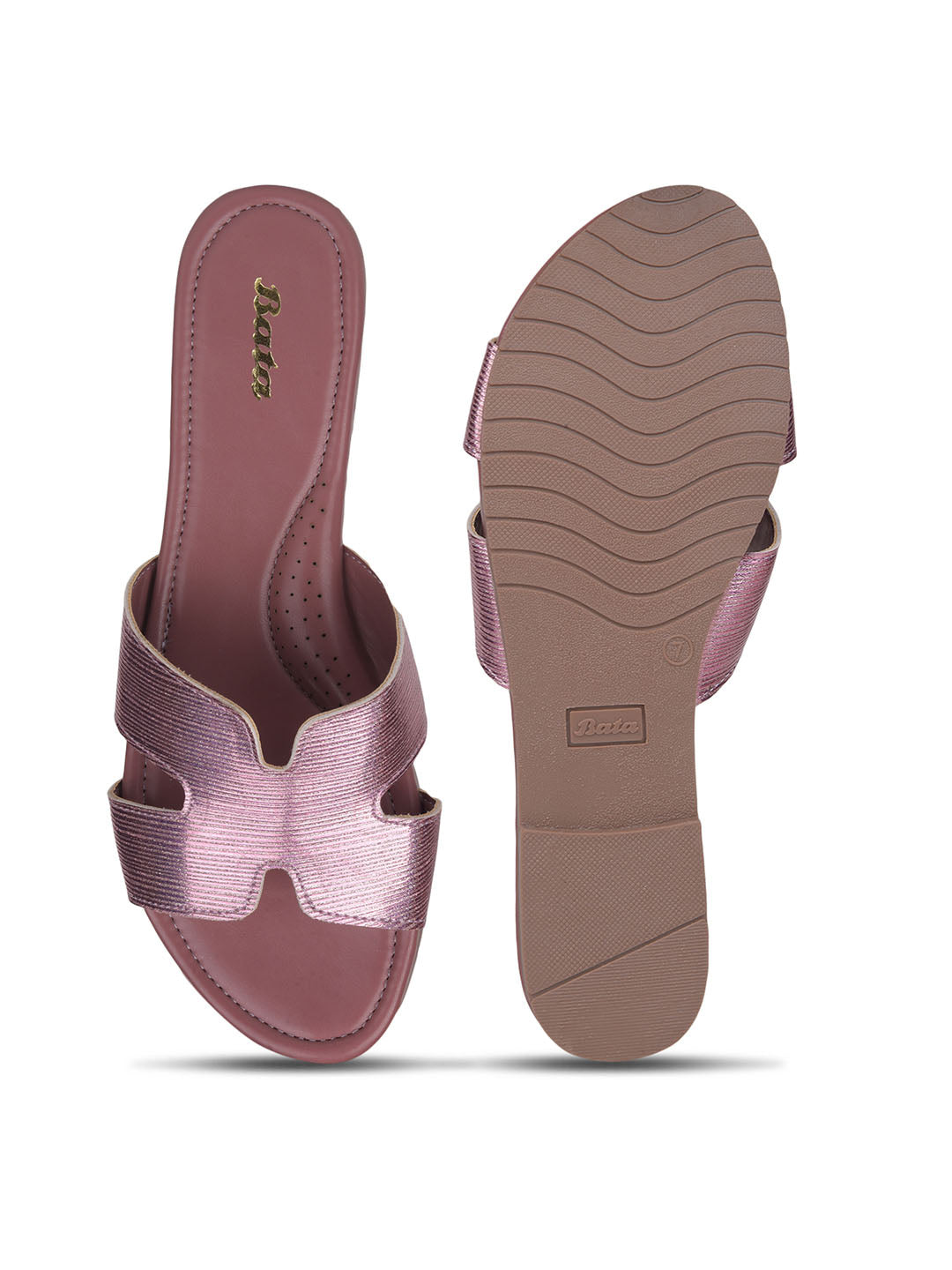 Bata Women Pink Casual Mule Flats - Pink - View 4
