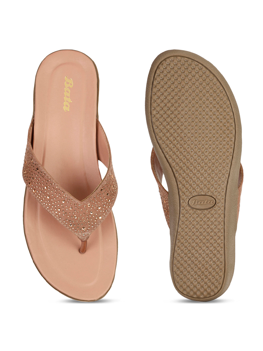 Bata Women Pink Wedge Heel Thong Sandal - Pink - View 4
