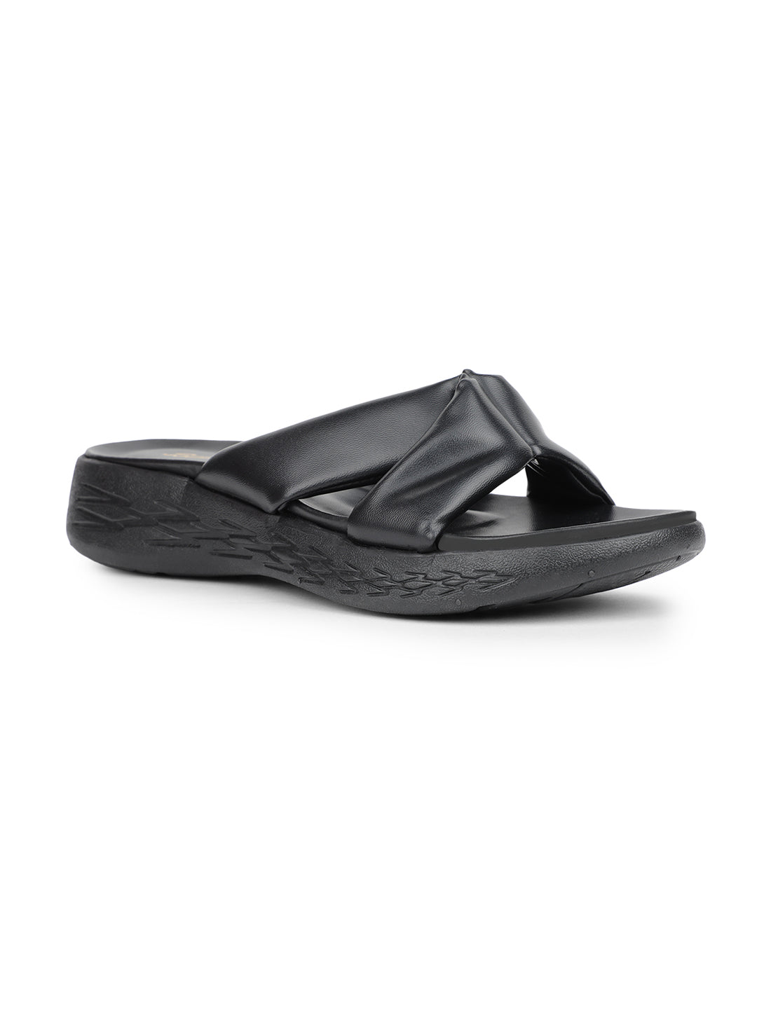 Bata Women Black Wedge Heel Mule Sandal - Black - View 1