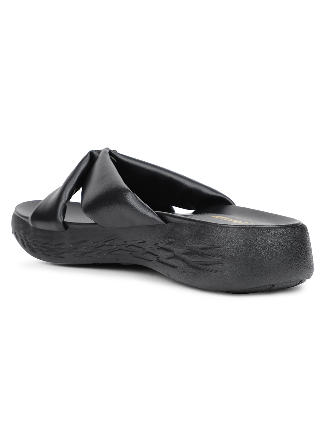 Bata Women Black Wedge Heel Mule Sandal - Black - View 3