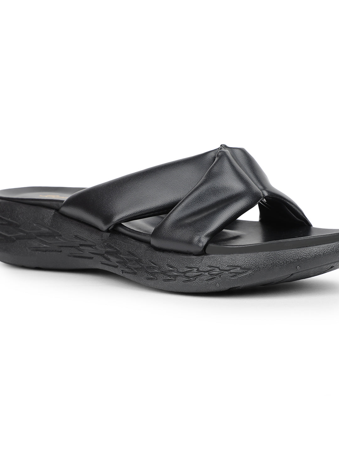 Bata Women Black Wedge Heel Mule Sandal - Black - View 5