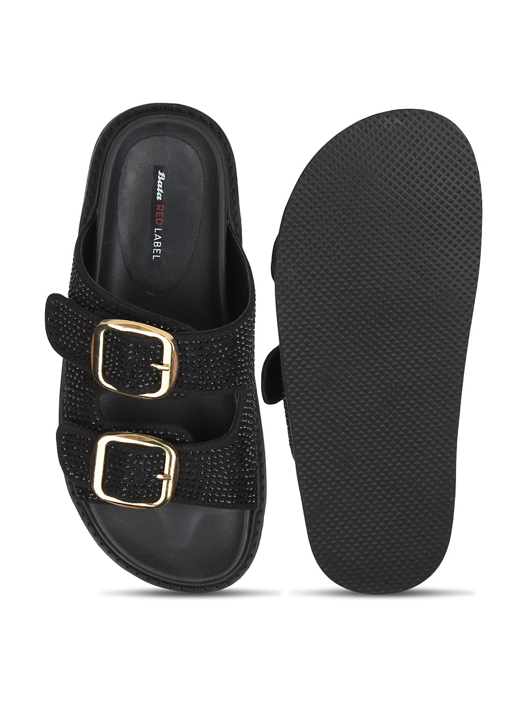 Bata Women Black Casual Slide Sandal - Black - View 4