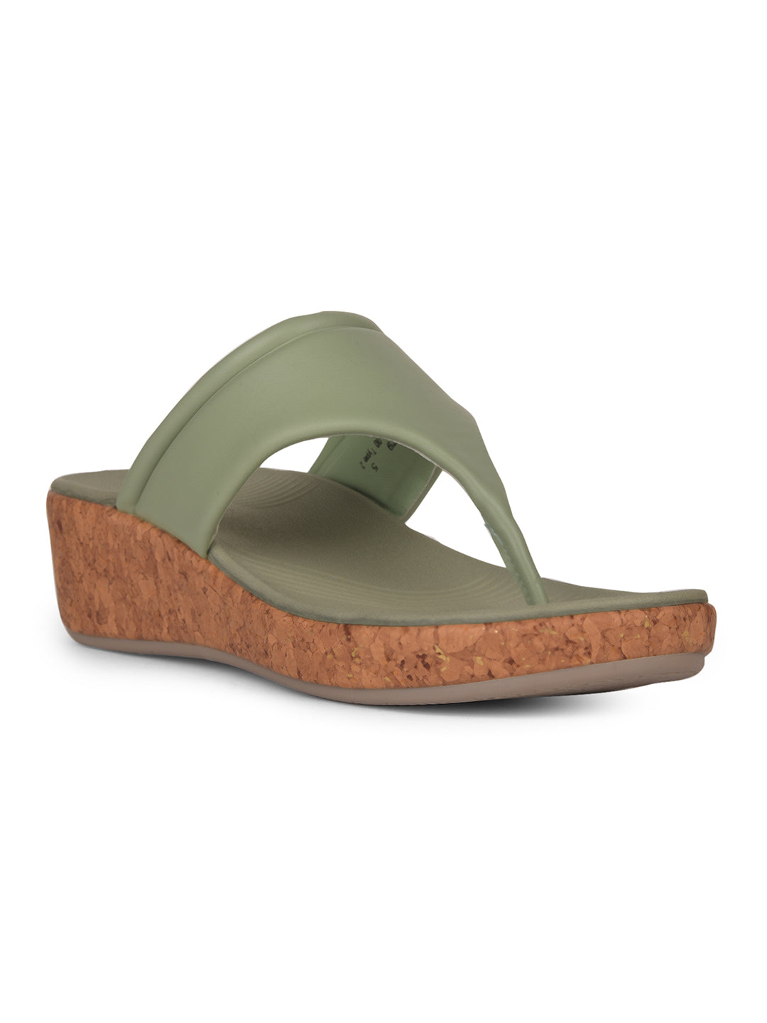 Bata Comfit Women Green Wedge Heel Thong Sandal - Green - View 1
