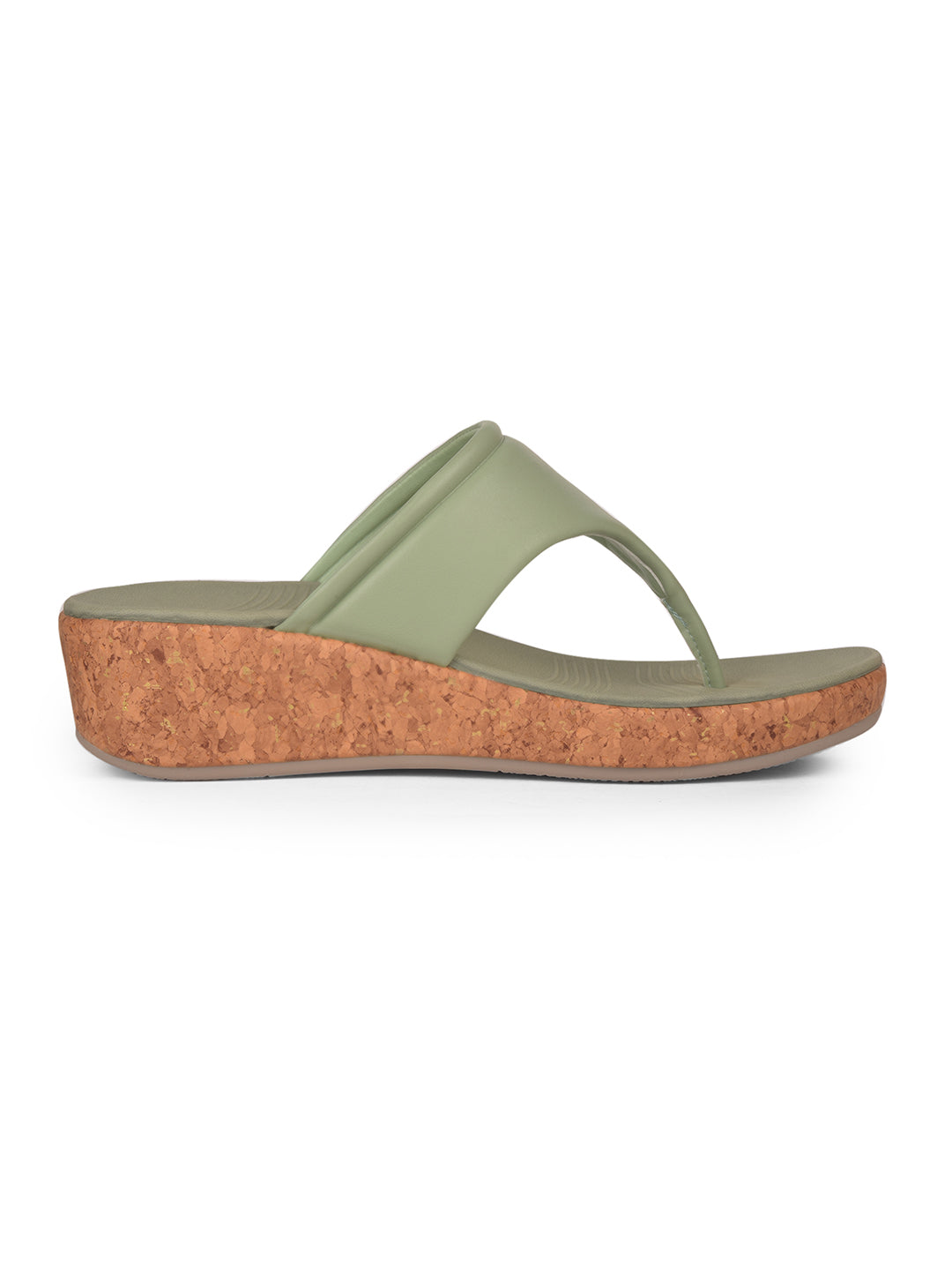 Bata Comfit Women Green Wedge Heel Thong Sandal - Green - View 2