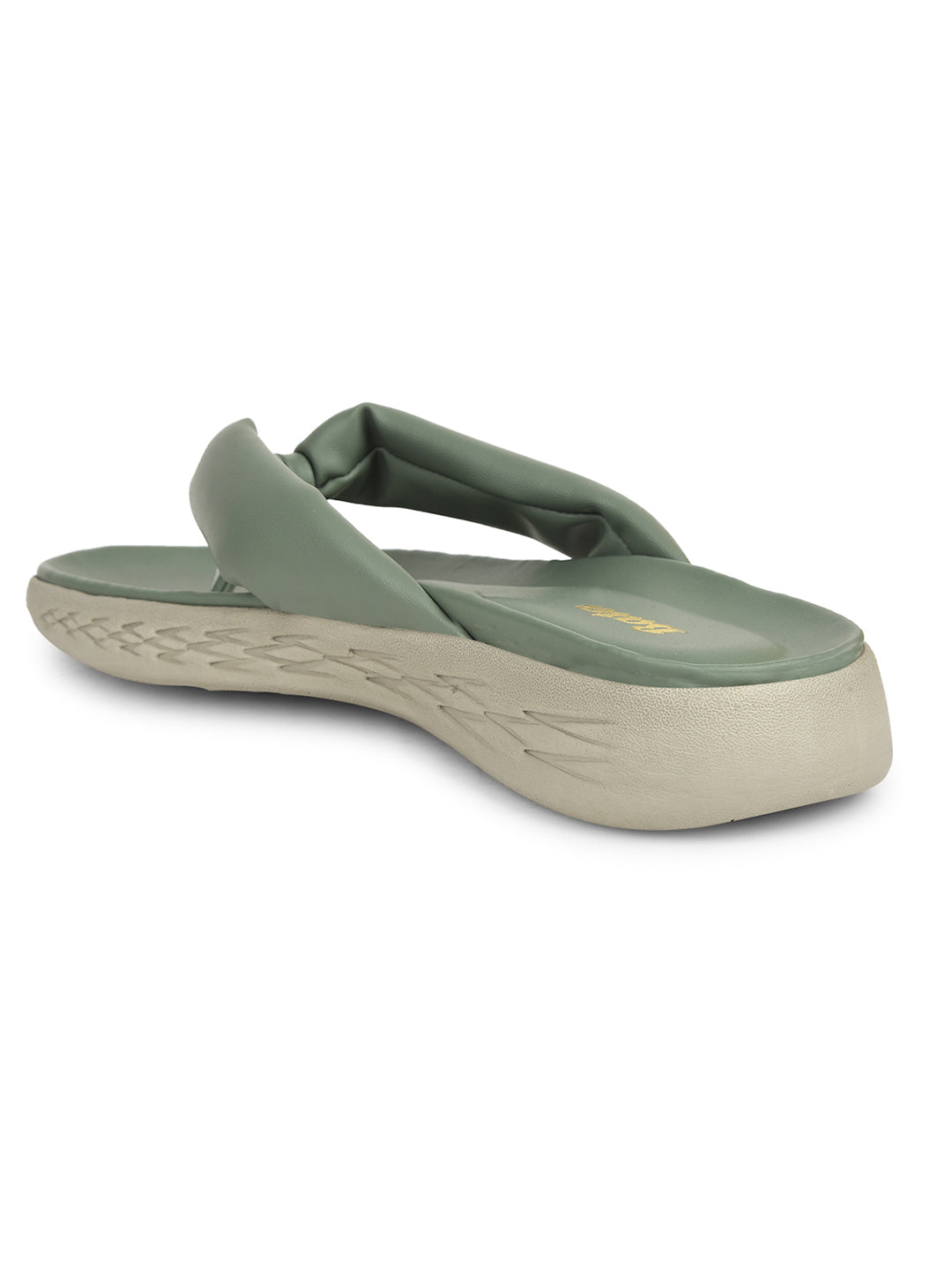 Bata Women Green Wedge Heel Thong Sandal - Green - View 3