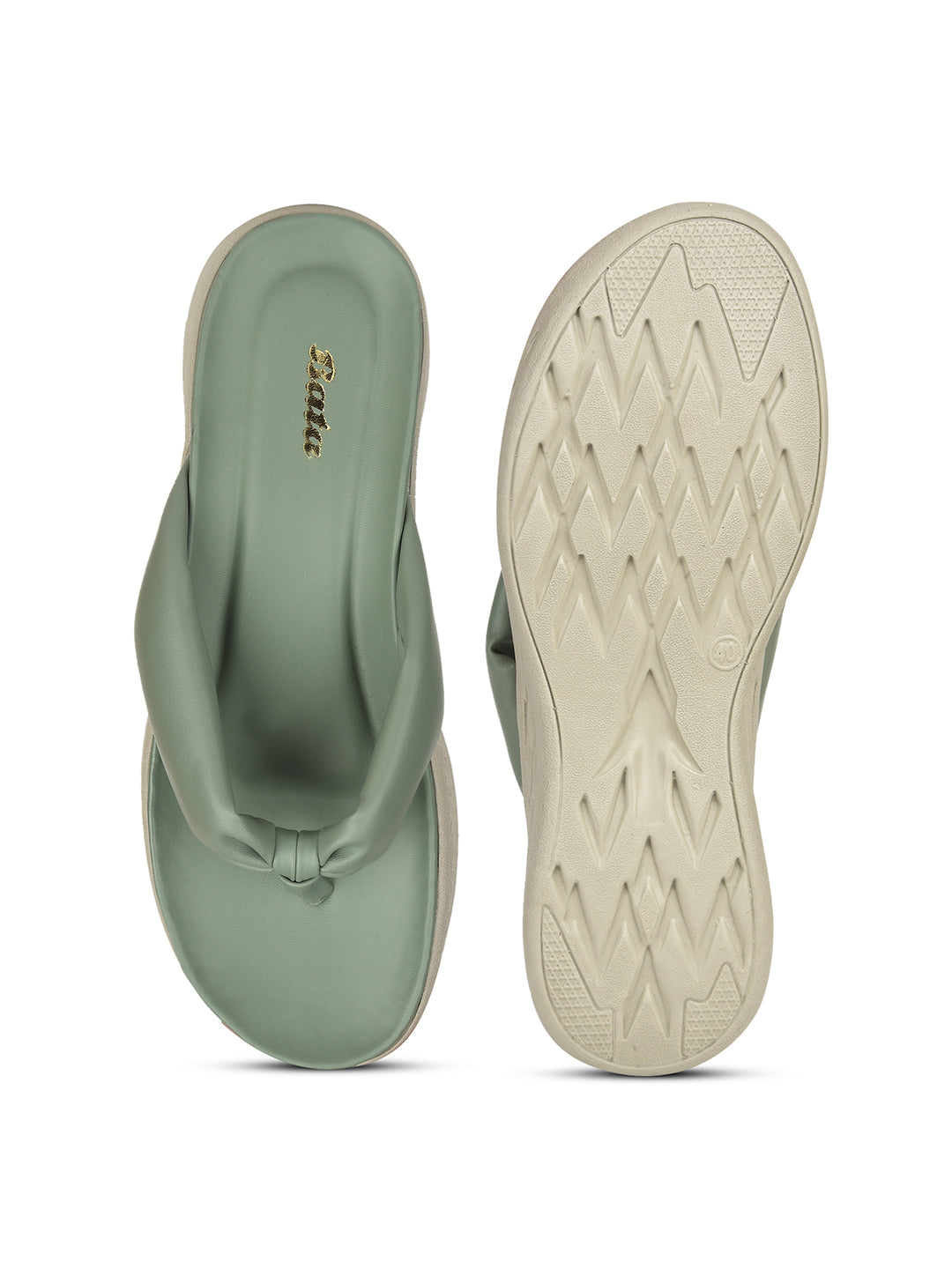 Bata Women Green Wedge Heel Thong Sandal - Green - View 4