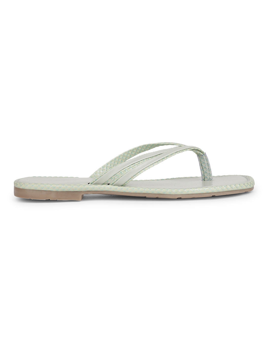 Bata Women Light Green Casual Thong Flats - Light Green - View 2