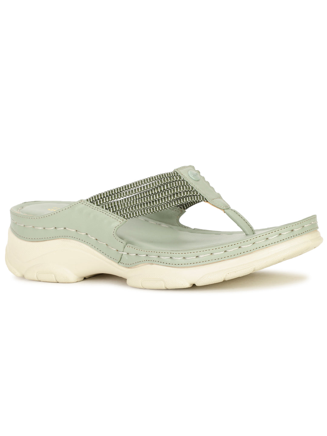 Bata Comfit Women Light Green Wedge Heel Thong Sandal - Light Green - View 1