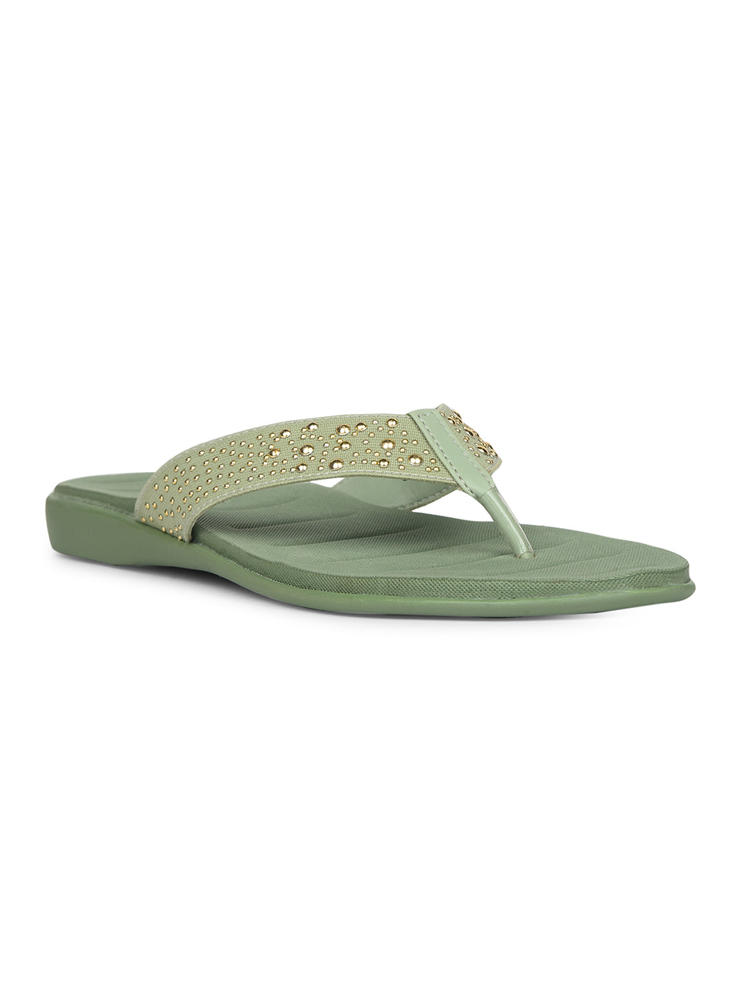Bata Women Light Green Casual Thong Flats - Light Green - View 1