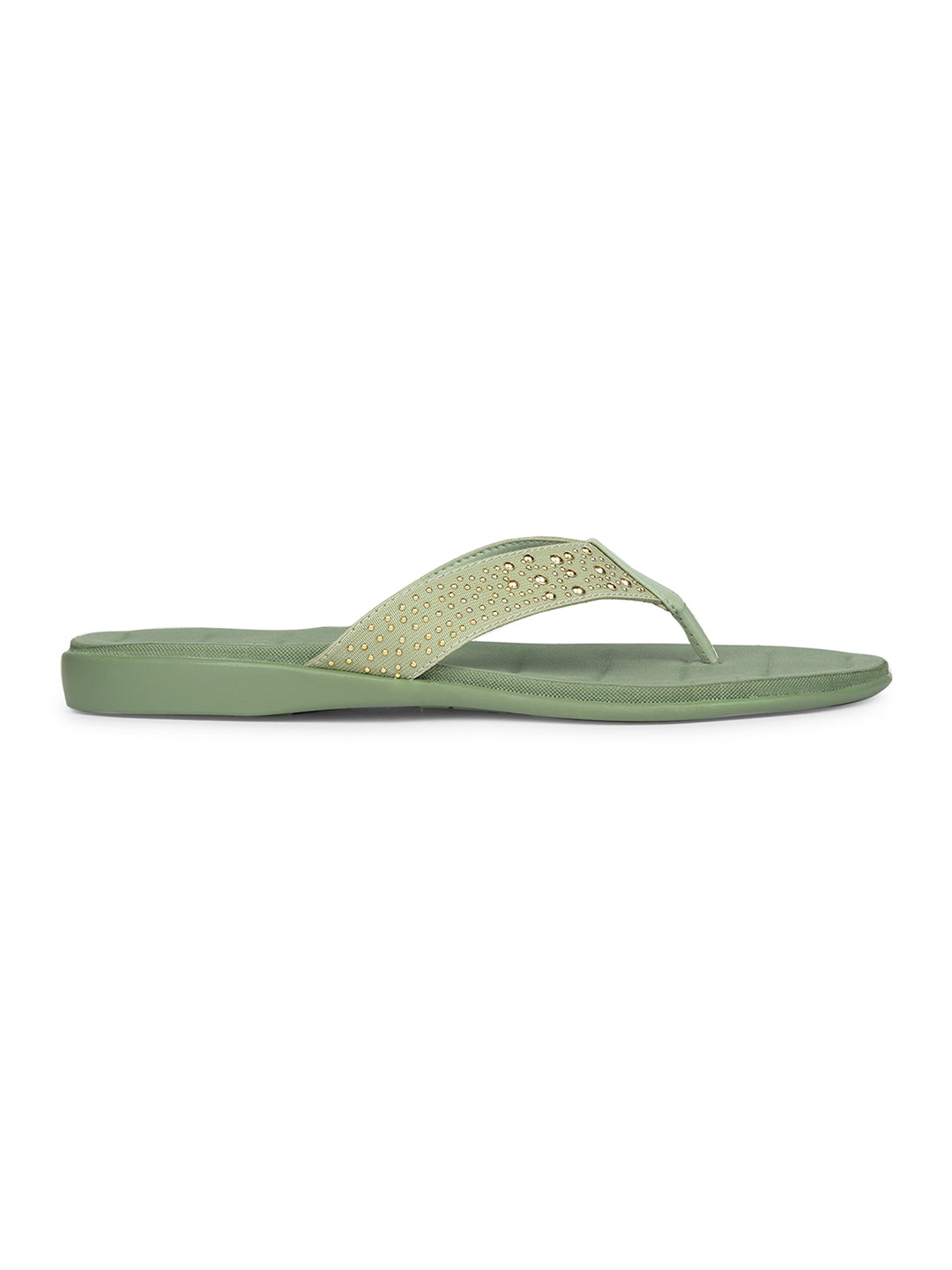 Bata Women Light Green Casual Thong Flats - Light Green - View 2