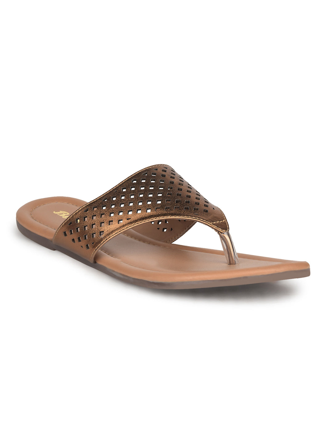 Bata Women's Copper Casual Thong Flats - Copper