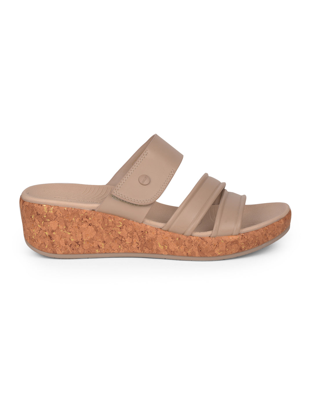 Bata Comfit Women Beige Wedge Heel Mule Sandal - Beige - View 2