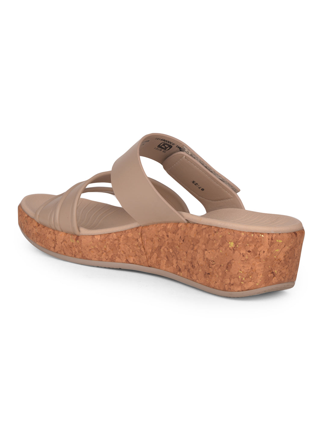 Bata Comfit Women Beige Wedge Heel Mule Sandal - Beige - View 3